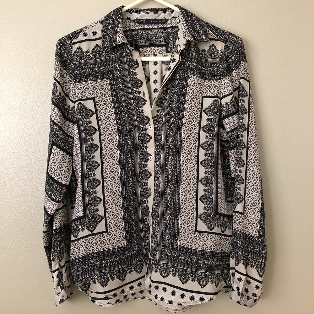 Zara Long-sleeved Flowy Blouse